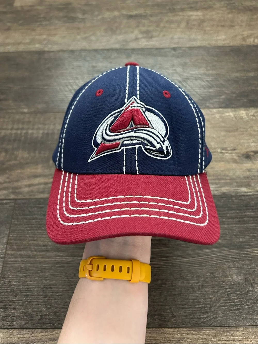 Colorado Avalanche Hat Fitted (Size Small) Zephyr Blue Red NHL Hockey Logo Men